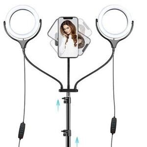 Large Dual Selfie Ring Light Tripod Stand Phone Holder Remote Con…